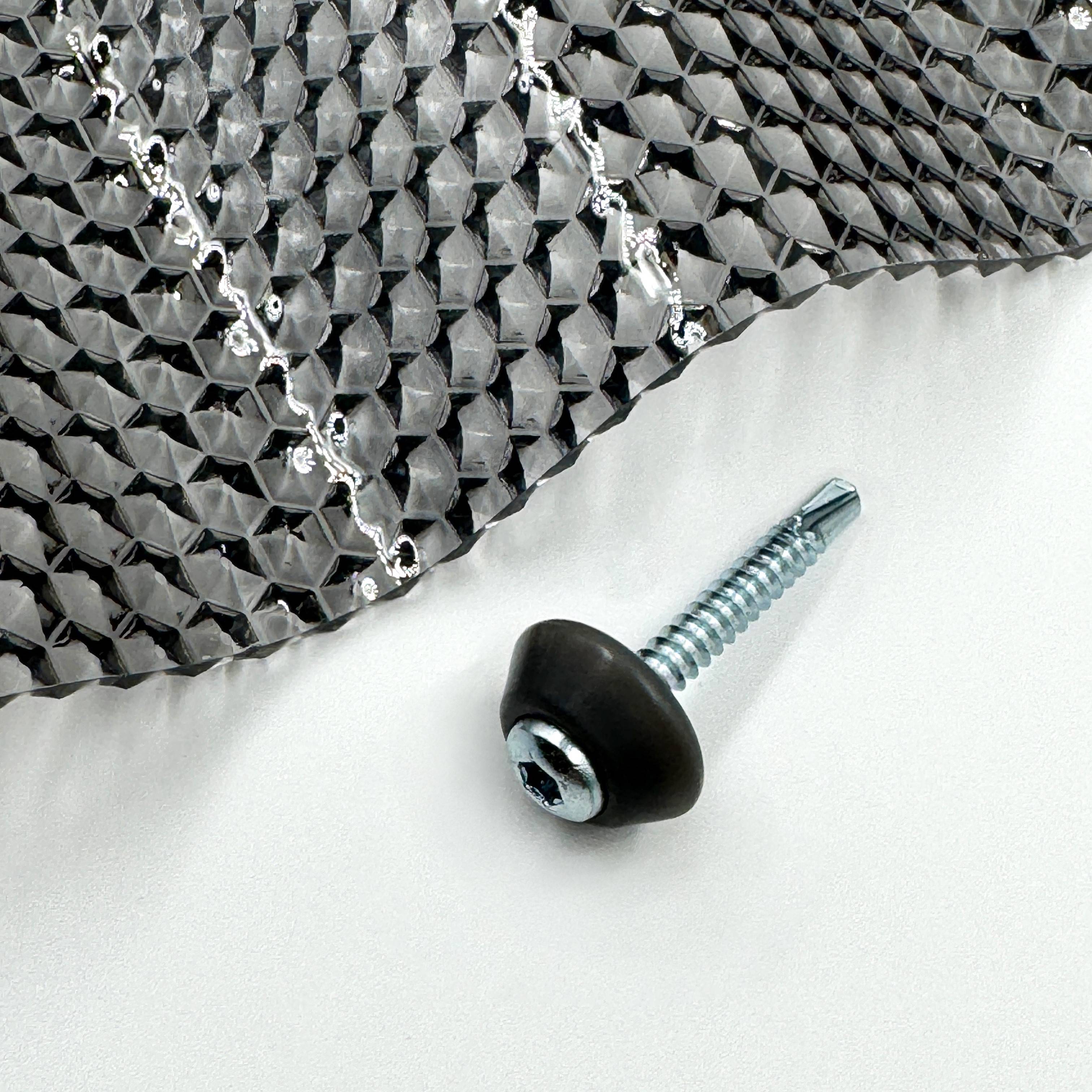 MK PC DIAMONDS vis galvanisées M5 x 40 mm pour métal avec rondelle d'étanchéité grise, pour revêtement en polycarbonate, 50 pièces - Image 1