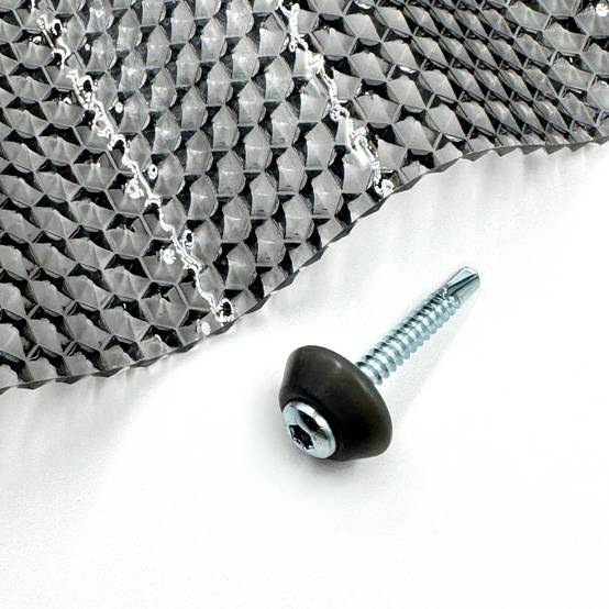 MK PC DIAMONDS vis galvanisées M5 x 40 mm pour métal avec rondelle d'étanchéité grise, pour revêtement en polycarbonate, 50 pièces - Image 4