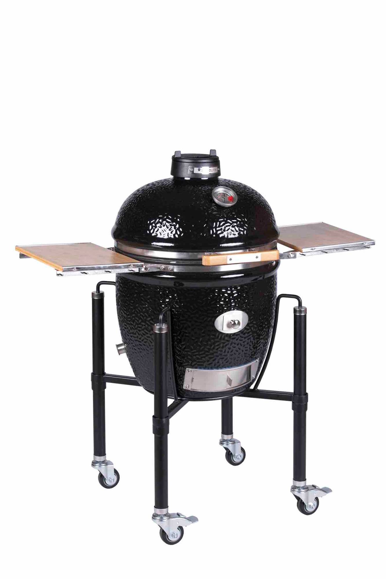 Kamado Monolith CLASSIC Noir ProSerie 2.0 + Chariot + Housse + Pierre Pizza - Image 2