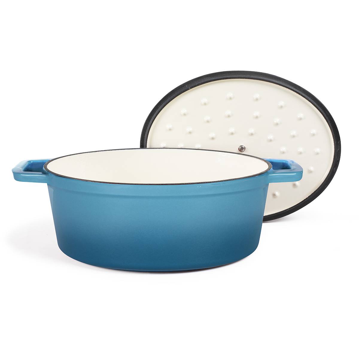 Livoo - Cocotte ovale en fonte émaillée 4.5l bleu MEP129B Livoo - Image 5