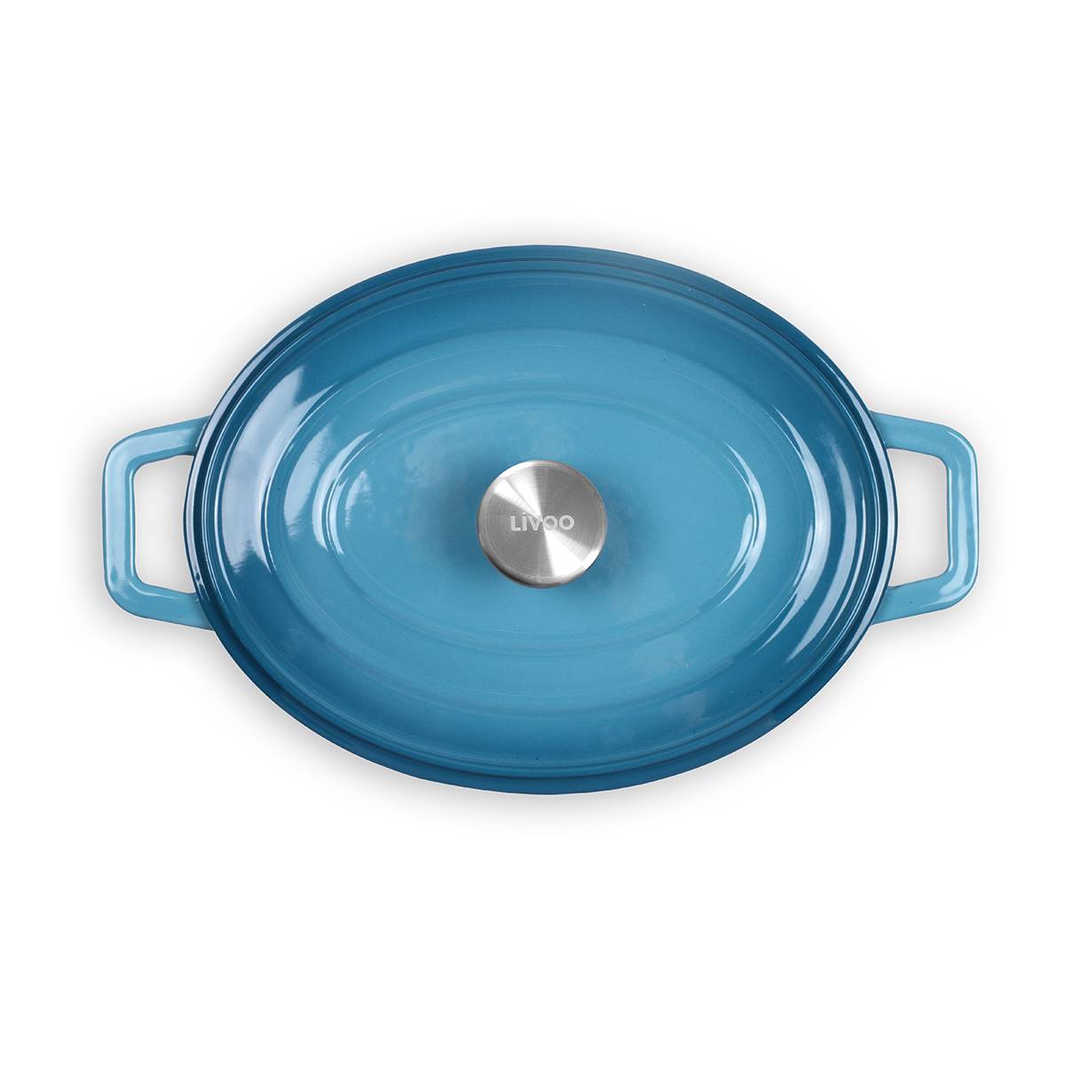 Livoo - Cocotte ovale en fonte émaillée 4.5l bleu MEP129B Livoo - Image 2