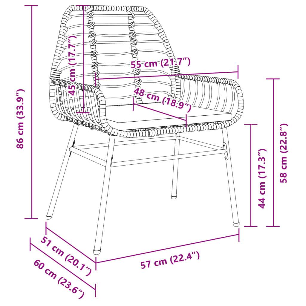 Lot de 2 Fauteuils Bas de Jardin Résine Tressée avec Coussins pour Terrasse Marron – ComfortXL Outdoor Living - Image 9