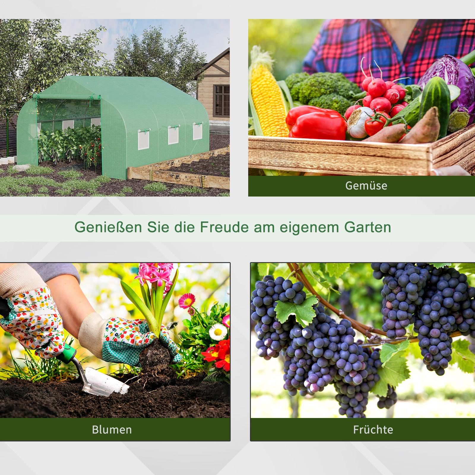 Serre de jardin spacieuse acier galvanisé PE culture plantes 6 fenêtres 350x300x200cm - ComfortXL Outdoor Living - Image 8
