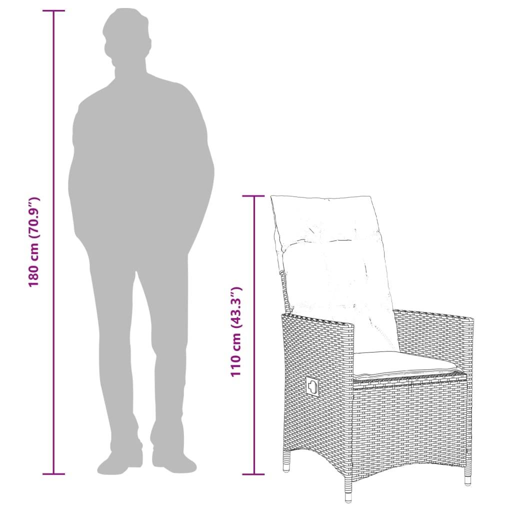 ComfortXL - Duo de Fauteuils de Jardin Relax Inclinables en Résine Tressée Grise avec Table d'appoint Ronde – ComfortXL Outdoor Living - Image 4