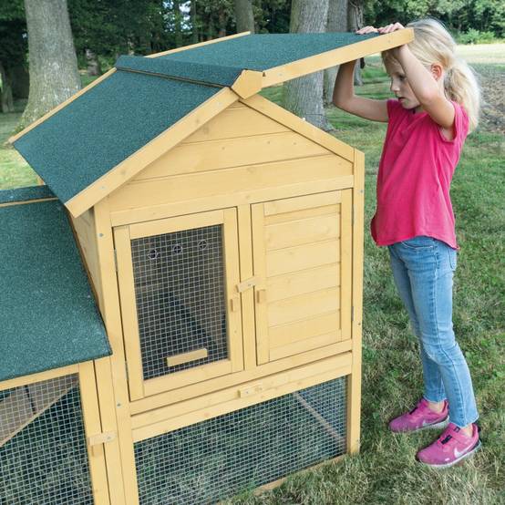 Cage Clapier Enclos lapin Extérieur en bois Haute Qualité pour lapins petits animaux- Modèle : 035 Ranch 150x118x96cm - Image 3