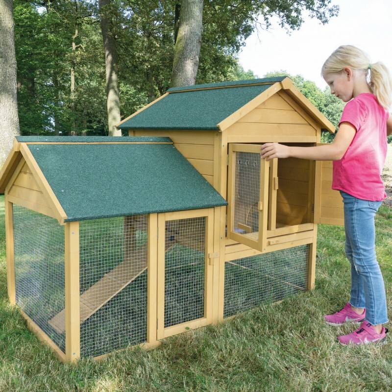 Cage Clapier Enclos lapin Extérieur en bois  Haute Qualité pour lapins petits animaux- Modèle : 035 Ranch 150x118x96cm - Image 2