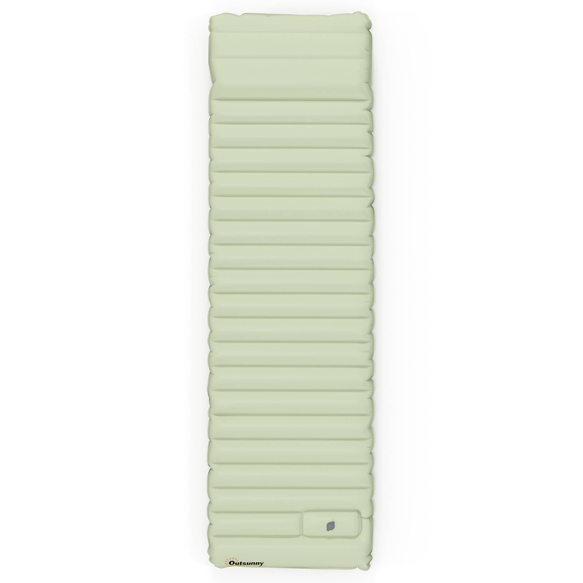 Matelas de camping gonflable 200x60x10 cm imperméable avec pompe à pied et sac de transport, Vert – ComfortXL Outdoor Living - Image 7