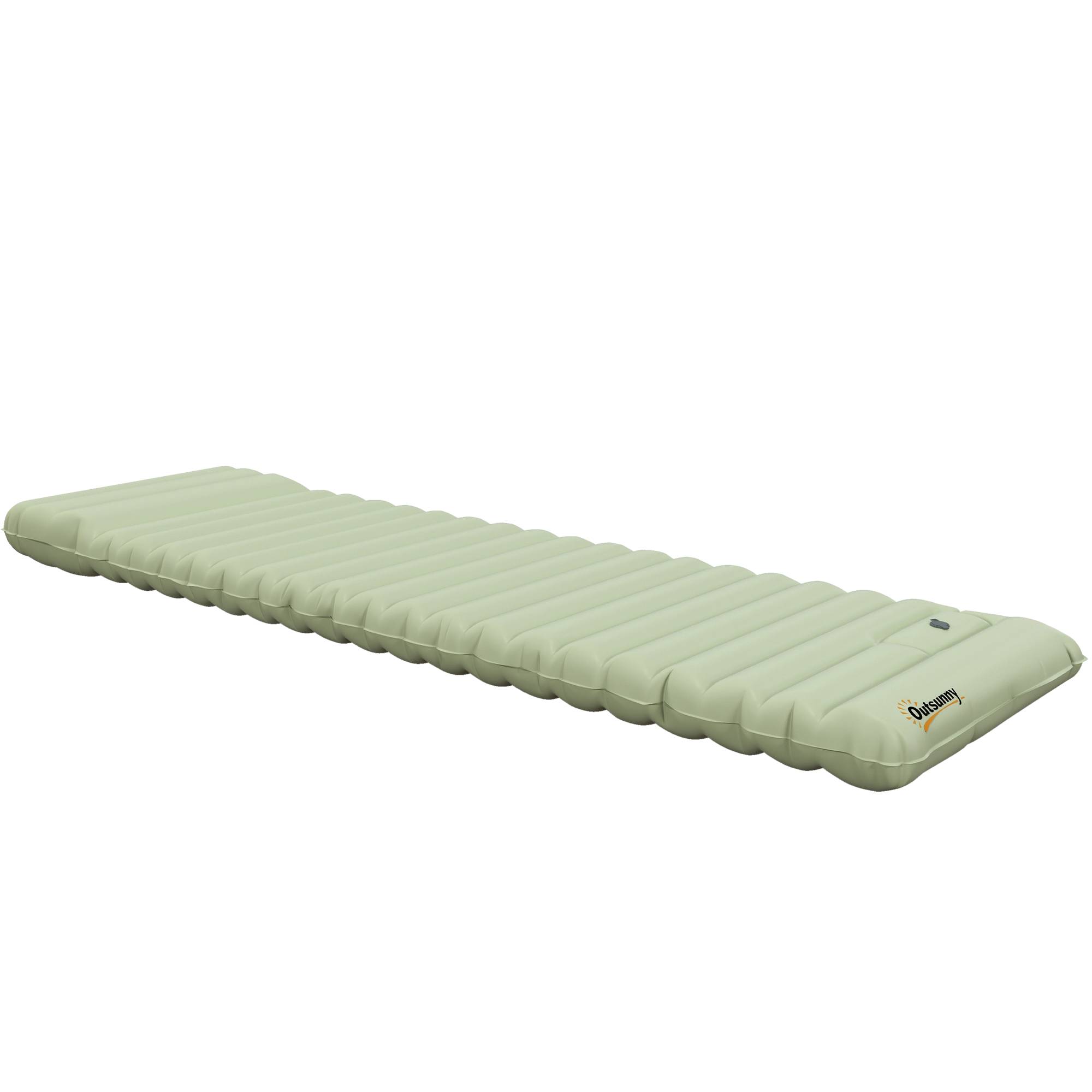 Matelas de camping gonflable 200x60x10 cm imperméable avec pompe à pied et sac de transport, Vert – ComfortXL Outdoor Living - Image 2