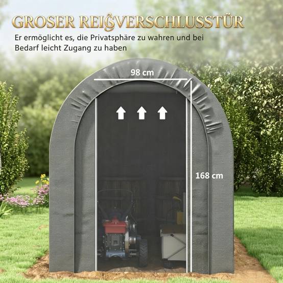 Tente de protection de jardin, abri de stockage extérieur et garage à vélos, bâche PE, cadre en métal galvanisé - Image 5