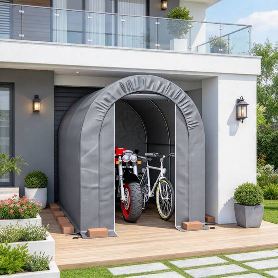 Tente de protection de jardin, abri de stockage extérieur et garage à vélos, bâche PE, cadre en métal galvanisé - Image 2