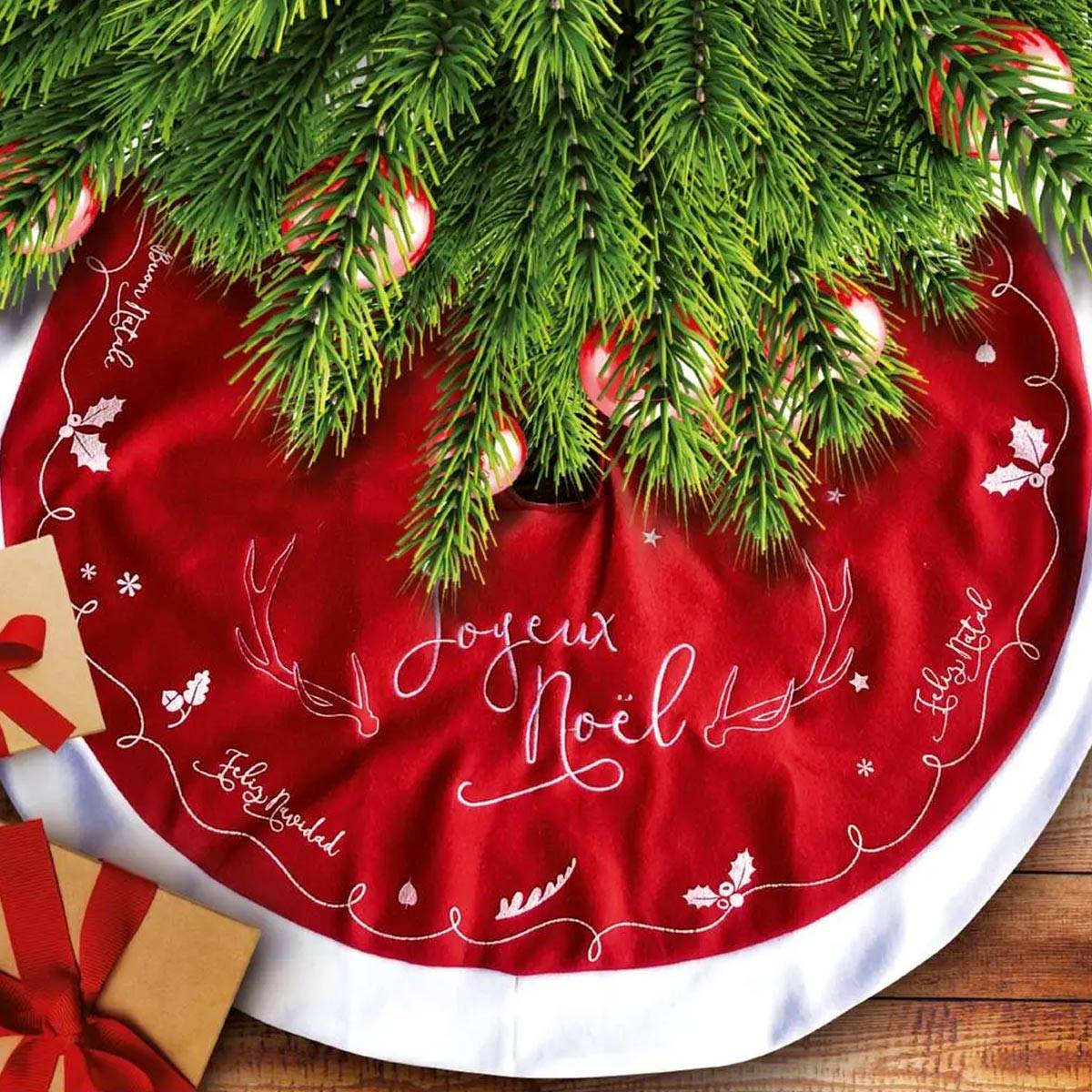 Déco de Noël Tapis pour pied de Sapin en Feutrine D 90 cm - Image 2