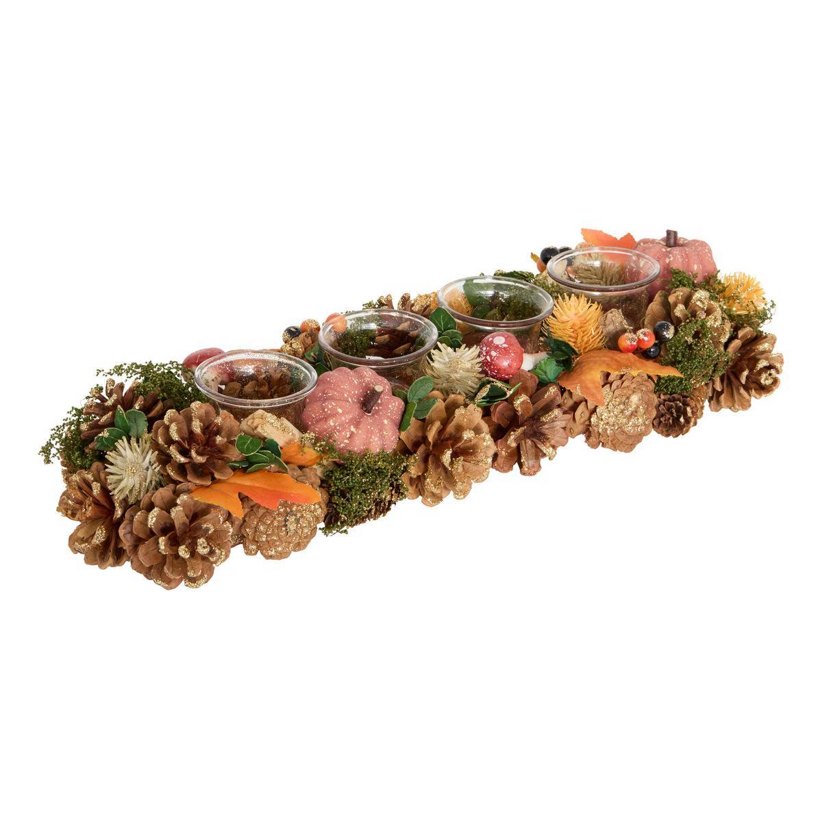 Feeric Christmas - Lot de 4 photophores centre de table automne en verre pour bougie chauffe-plat - Feeric Lights & Christmas