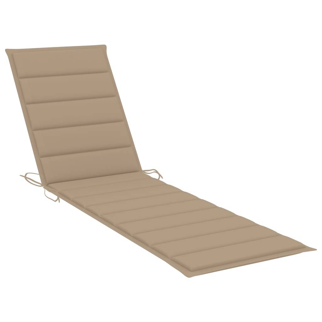 Helloshop26 - Lot de 2 transats chaise longue bain de soleil lit de jardin terrasse meuble d'extérieur avec coussin beige bois de teck solide - Image 8
