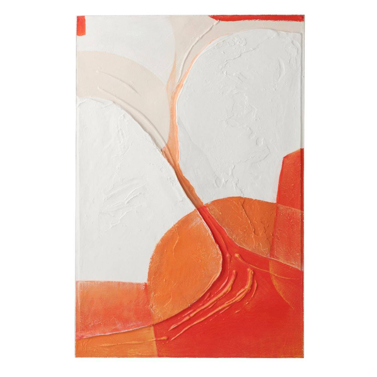 J-Line - Tableau Déco "Cercles" 82x122cm Orange & Blanc Cassé - Image 1