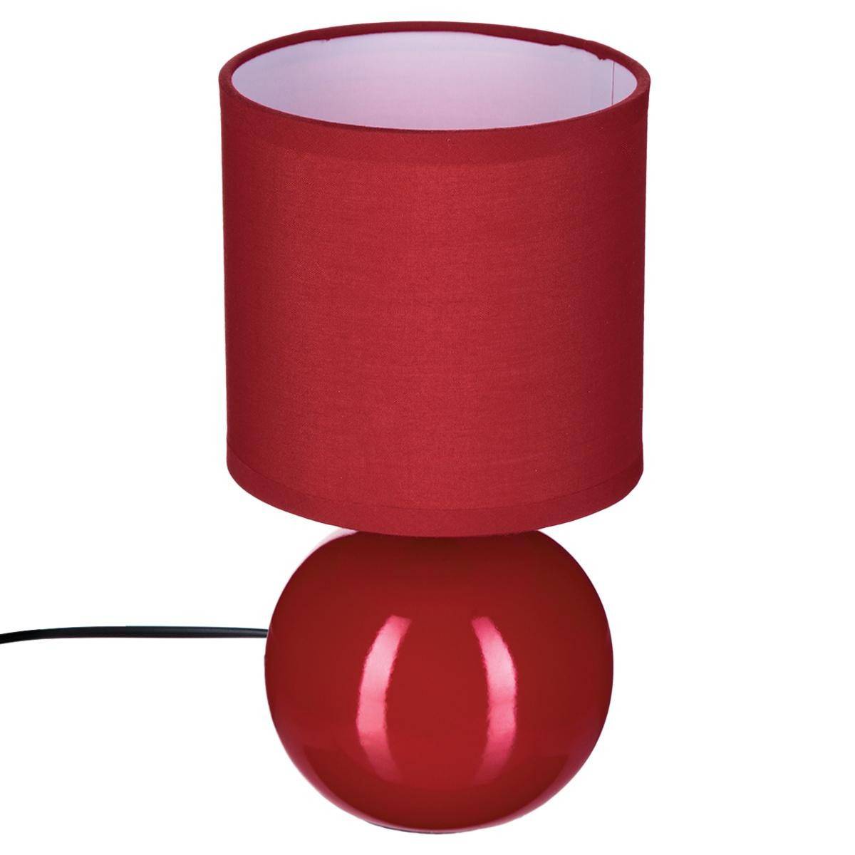 Lampe à Poser Céramique "Boule" 24cm Rouge - Image 1