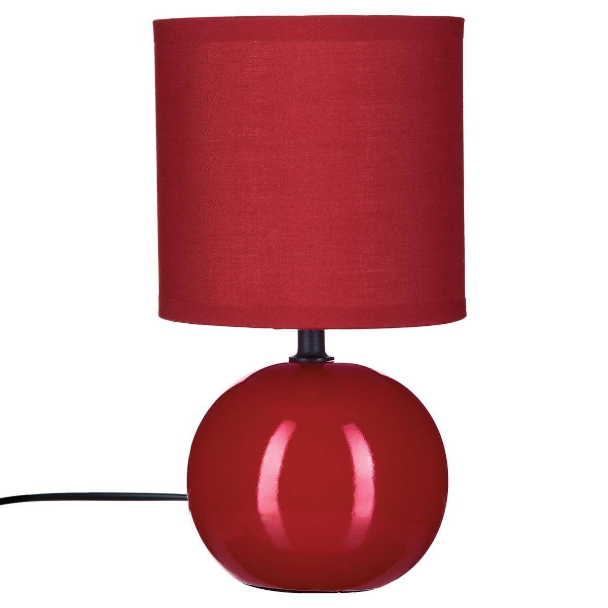 Lampe à Poser Céramique "Boule" 24cm Rouge - Image 2