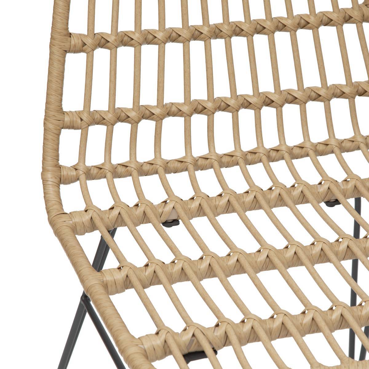 Hesperide - Lot de 2 chaises de jardin "Lambada" sésame & graphite en acier traité époxy Hespéride - Image 3