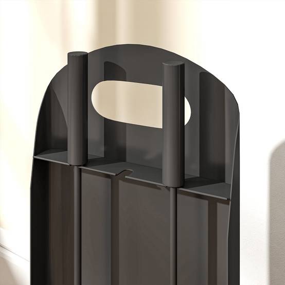 ComfortXL - Serviteur de cheminée 4 pièces en métal noir 20 x 14 x 57 cm avec seau pour entretien et rangement du foyer - Image 9