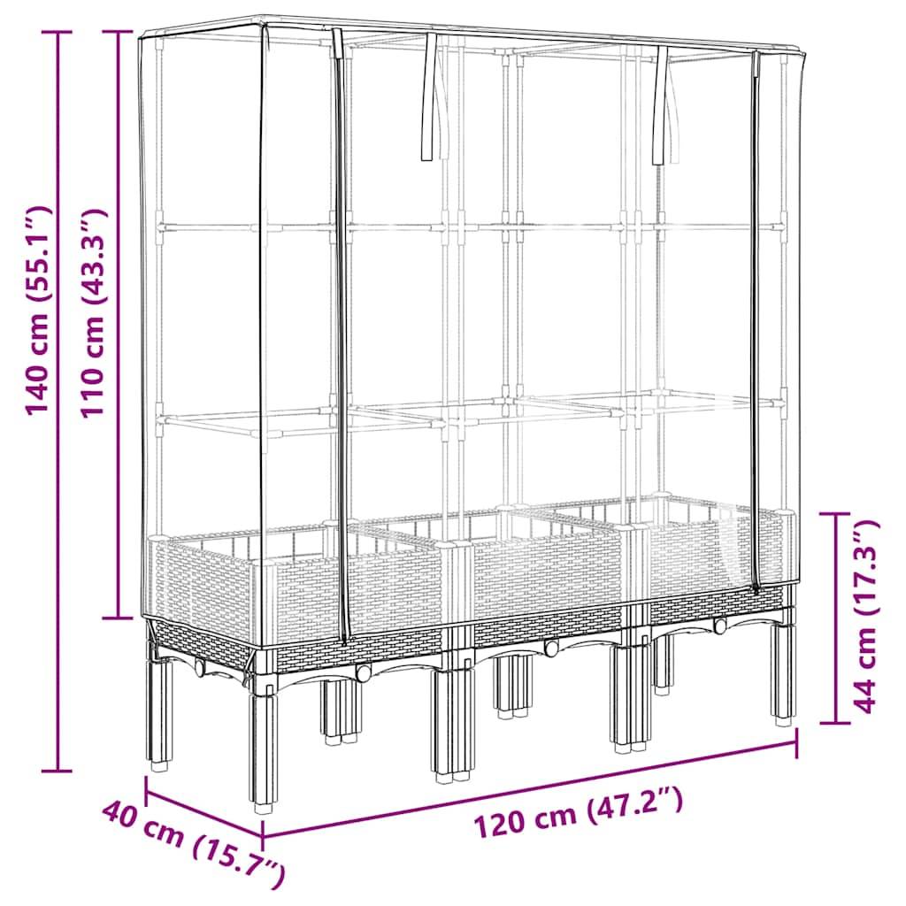 Prolenta Premium - Jardinière polypropylène gris 120 x 40 x 44 cm - Prolenta premium p366.7 - Image 9