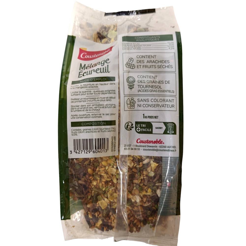 Nourriture pour écureuil 1 kg, graines et céréales - Image 4