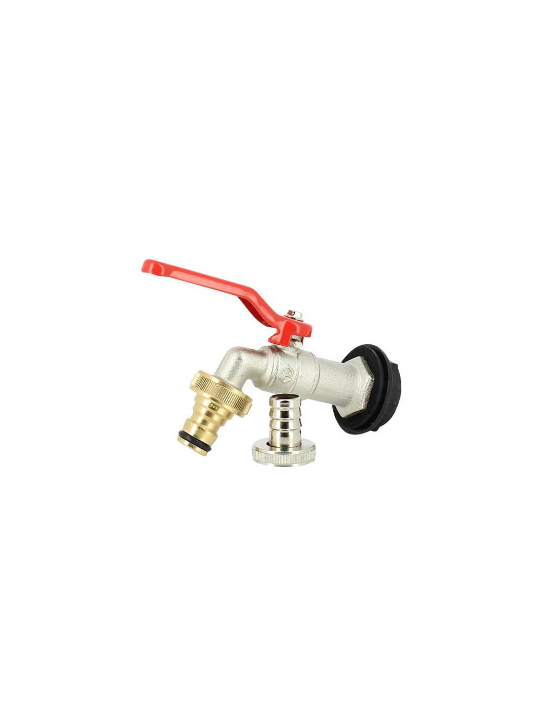 Robinet ECO laiton 15 mm + Nez 20X27 pour Récupérateur Eau - Image 2