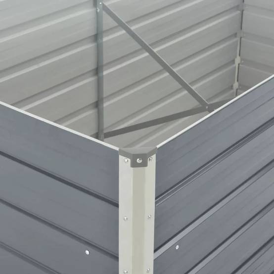 Jardinière - Bac à fleurs - Pot de fleurs 160 x 80 x 45 cm Acier galvanisé Gris - Image 5