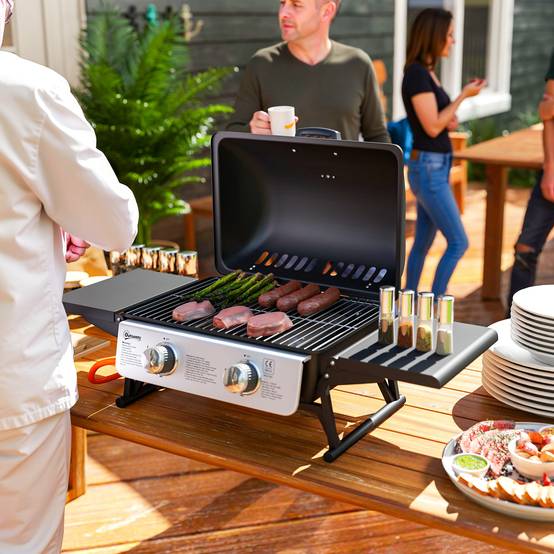 Barbecue gaz de table acier noir 101 x 48 x 41 cm - PANGIVO - Image 3