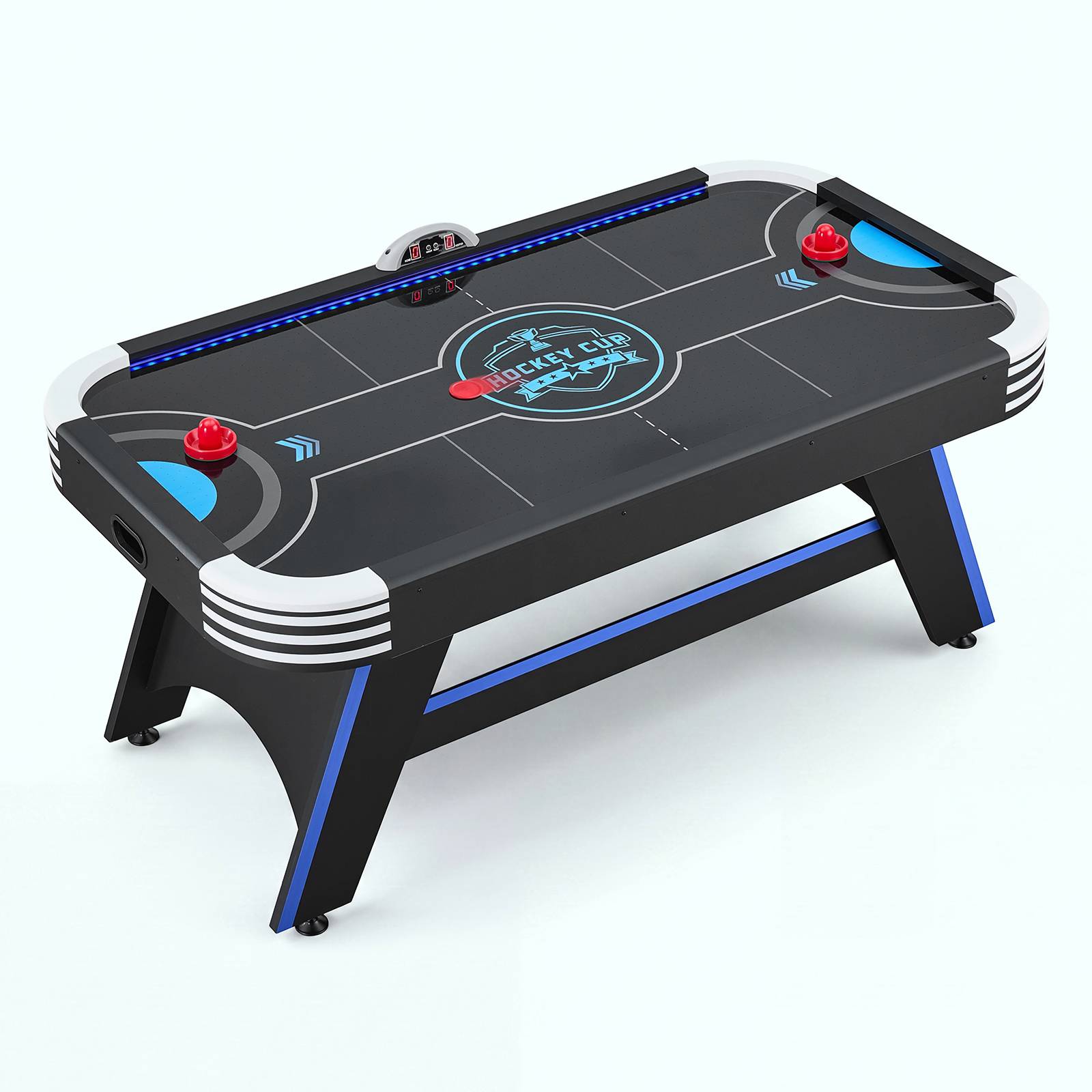 Vevor - VEVOR Table d’air hockey 183 cm avec LED, soufflerie puissante, scoreur électronique, 2 poussoirs et palets