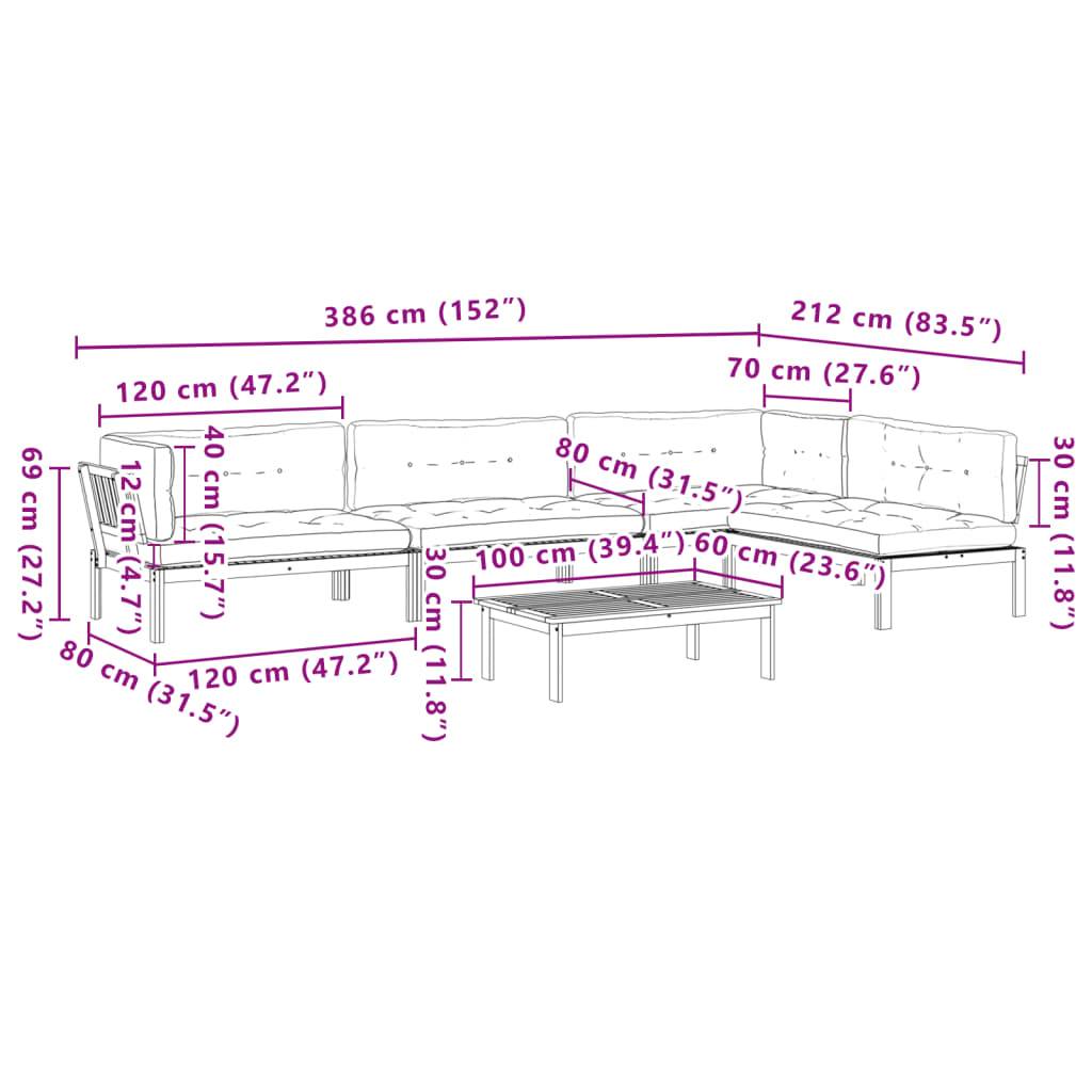 ComfortXL - Salon de Jardin Palette 5 Pièces Bois d'Acacia avec Coussins Épais pour Balcon Extérieur Brun Gris – ComfortXL Outdoor Living - Image 6