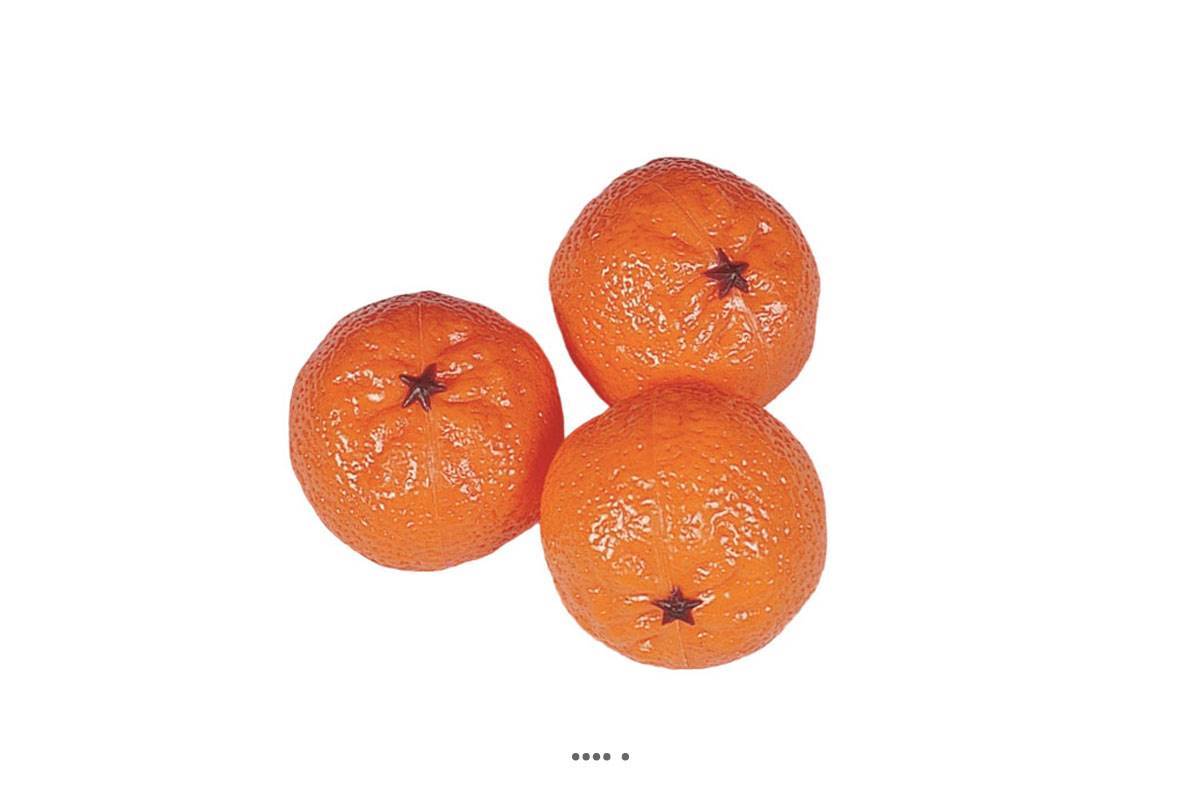 Artificielles - Mandarine artificielle en lot de 3 en Plastique soufflé D 65x50 mm - Image 2