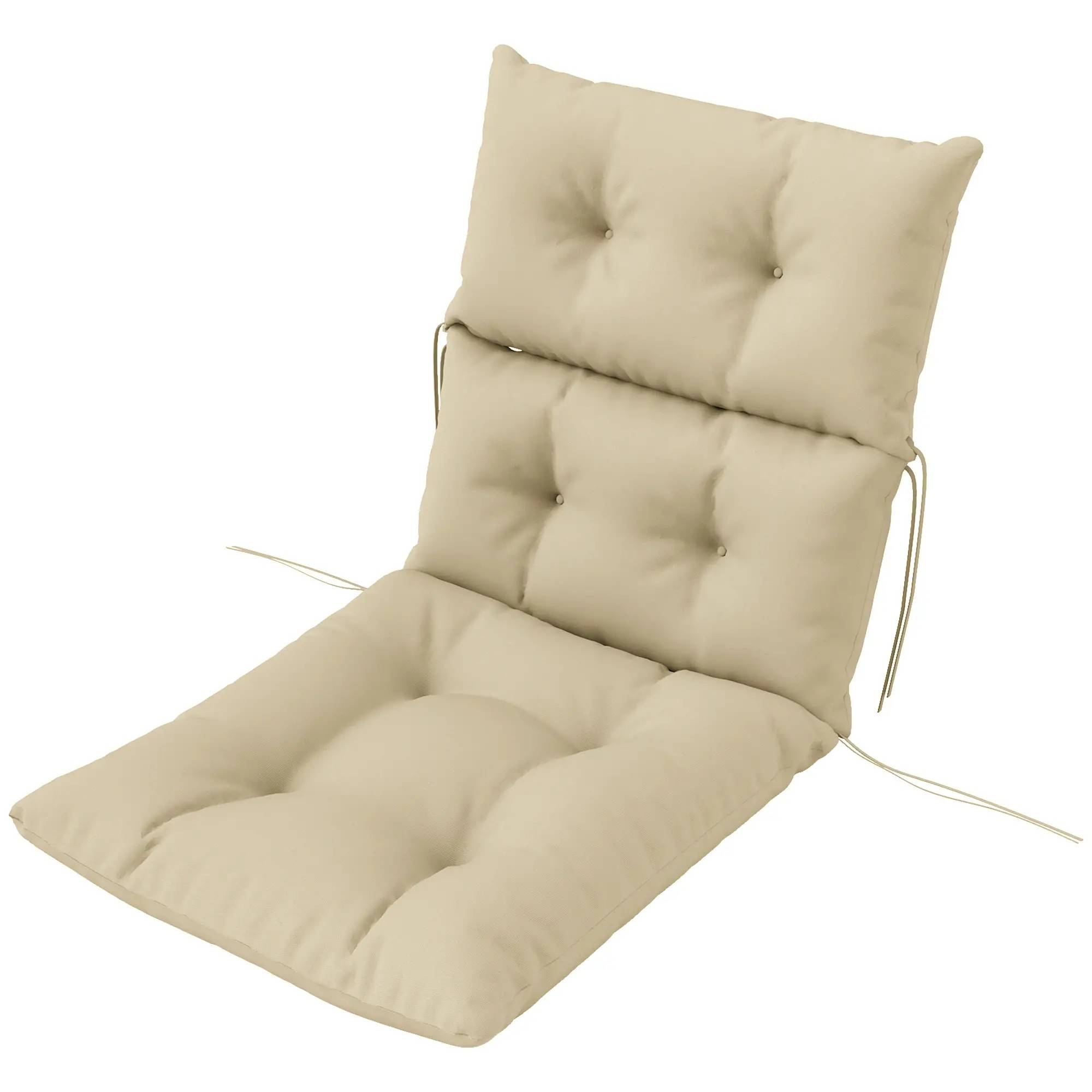 Coussin de siège avec dos, 115 x 56 x 10 cm, beige, polyester, résistant à l'eau - PANGIVO - Image 1