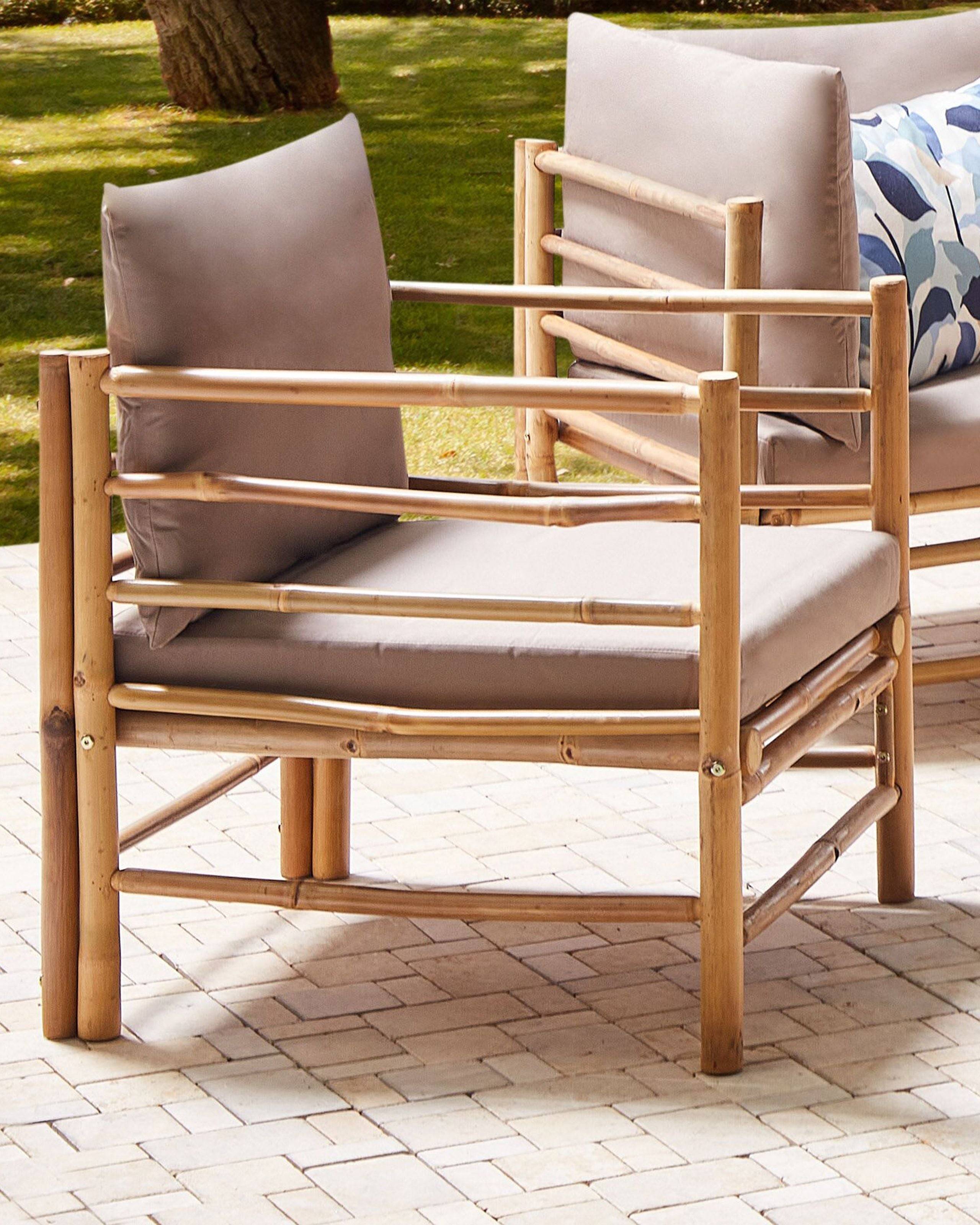 Beliani - Fauteuil Bambou Taupe CERRETO - Beliani - Image 1