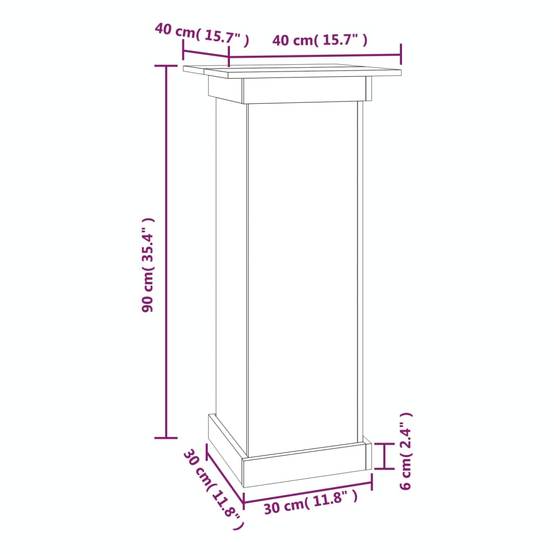 Support à fleurs en Bois de pin massif Présentoir stable pour Patio et Jardin Brun 40x40x90 cm – ComfortXL Outdoor Living - Image 8