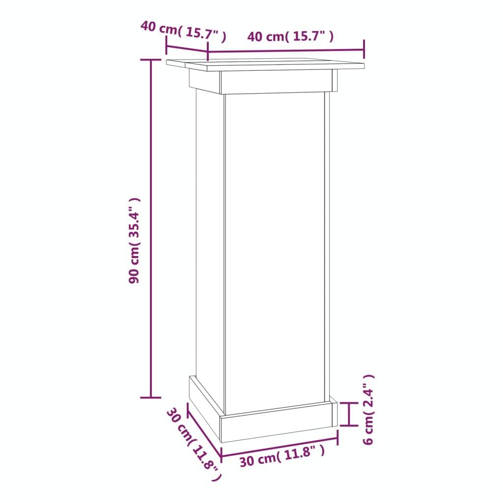 Support à fleurs en Bois de pin massif Présentoir stable pour Patio et Jardin Brun 40x40x90 cm – ComfortXL Outdoor Living - Image 8