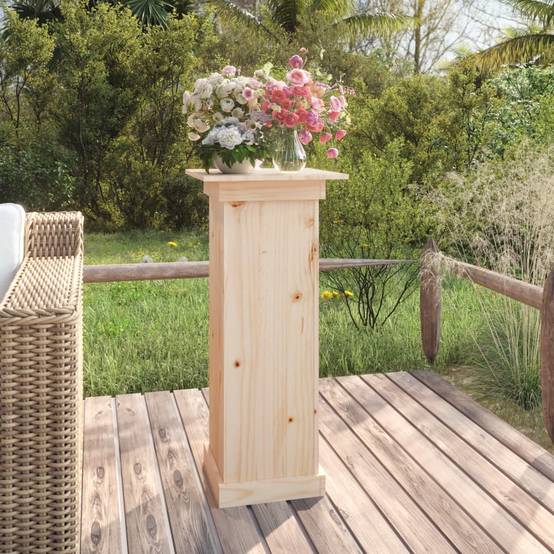 Support à fleurs en Bois de pin massif Présentoir stable pour Patio et Jardin Brun 40x40x90 cm – ComfortXL Outdoor Living - Image 1