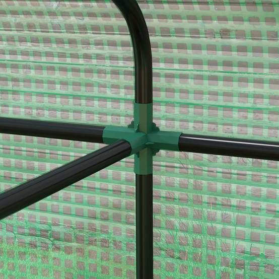 ComfortXL - Serre de jardin PE et acier 200 x 140 x 200 cm verte 2 espaces porte enroulable - ComfortXL Outdoor Living - Image 10