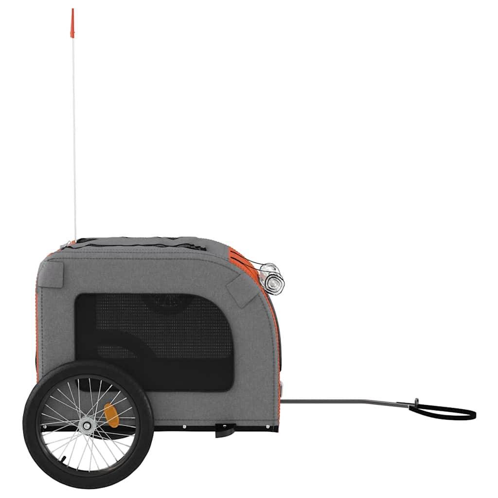Remorque de vélo pour animaux tissu Oxford et fer rouge et gris 69 x 133.5 x 73.5 cm - PANGIVO - Image 6