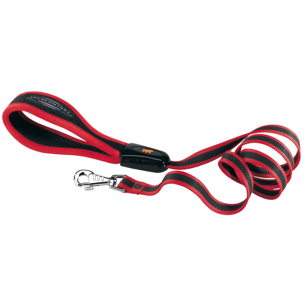 Ferplast - Ferplast Laisse pour chien en nylon ERGOCOMFORT G15/120, Poignée ergonomique, Rembourrage doux, Longueur 120 cm x 2,5 cm, Rouge - Image 1