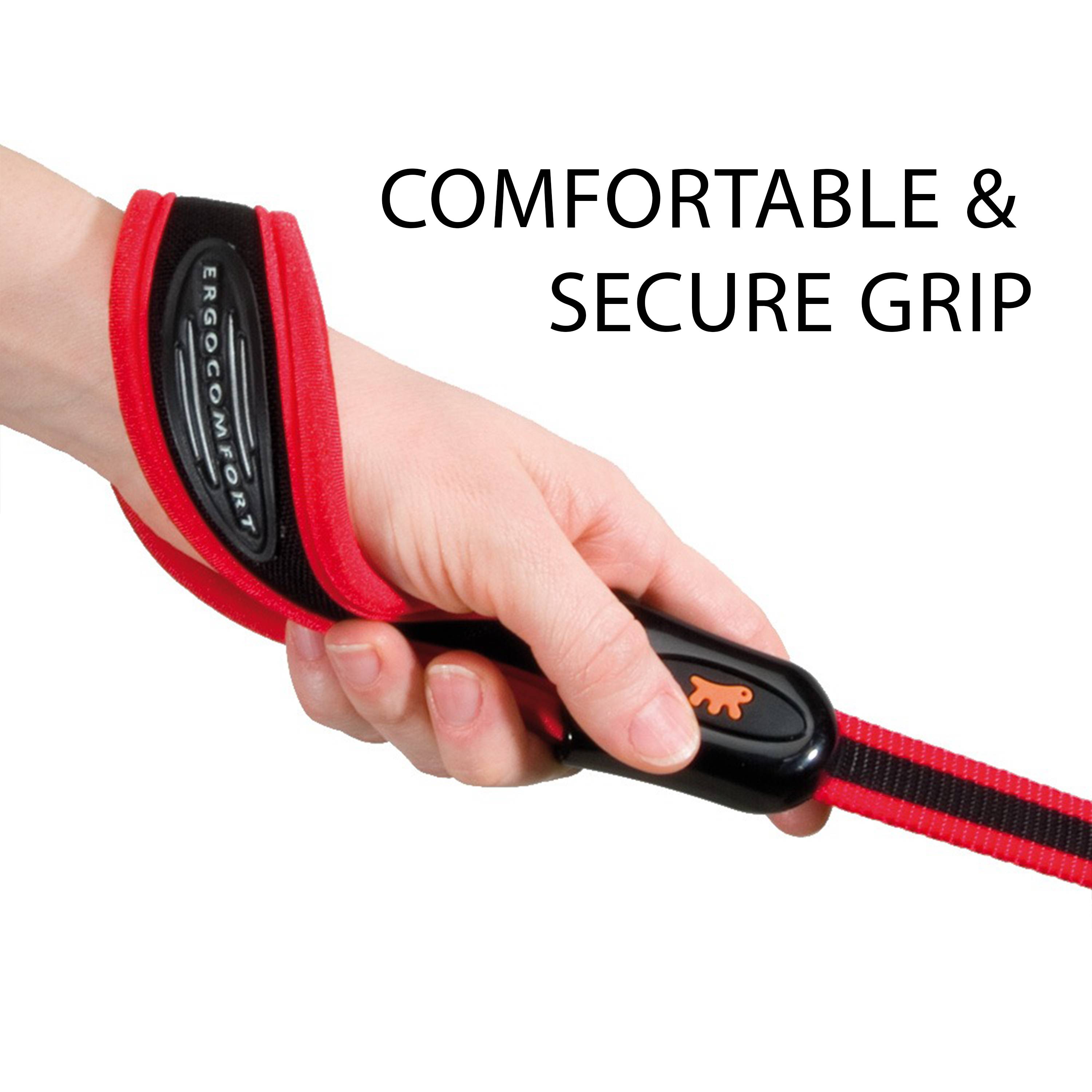 Ferplast - Ferplast Laisse pour chien en nylon ERGOCOMFORT G15/120, Poignée ergonomique, Rembourrage doux, Longueur 120 cm x 2,5 cm, Rouge - Image 5