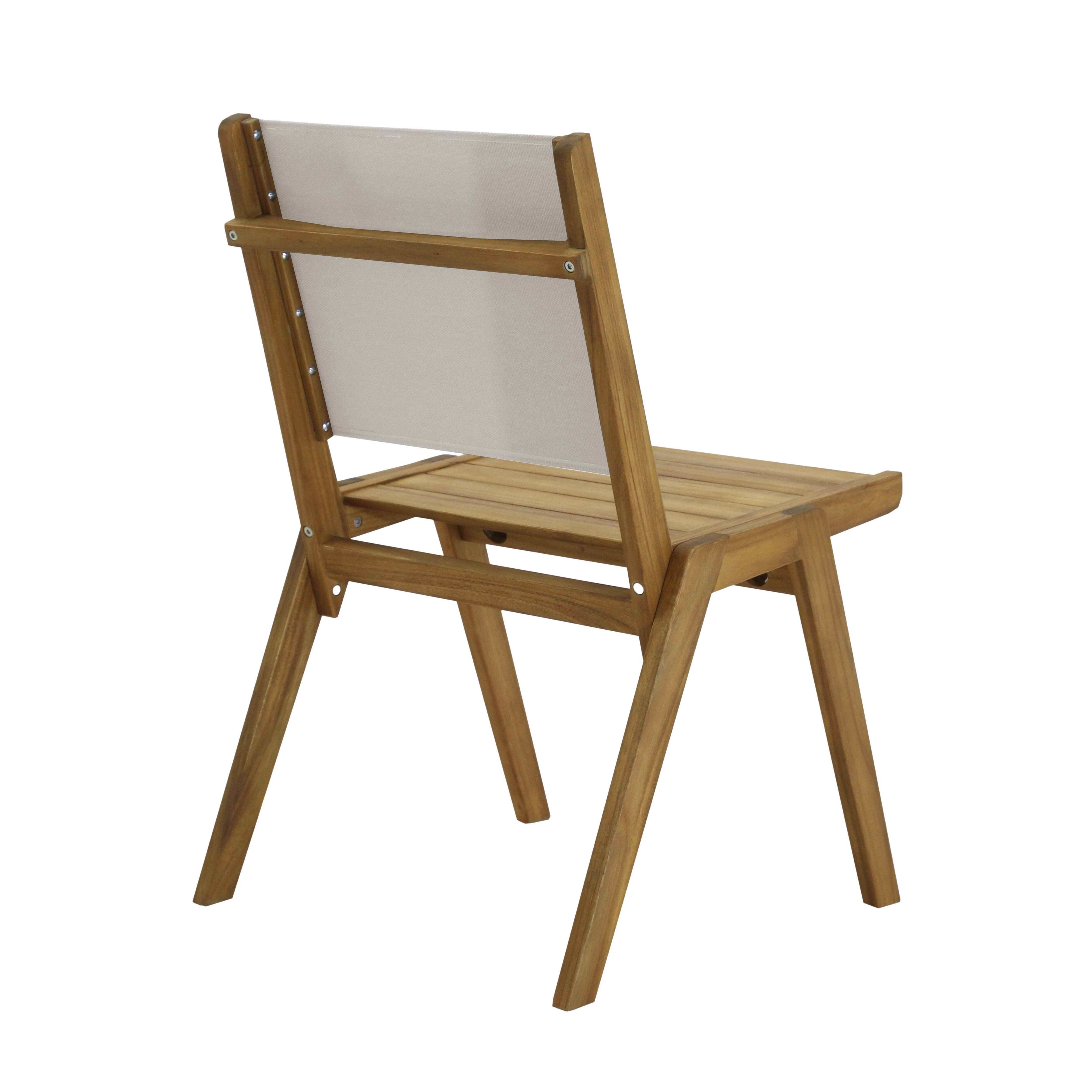 Oviala - Table de jardin carrée et 2 chaises en bois écru Uzes - Oviala - Image 5