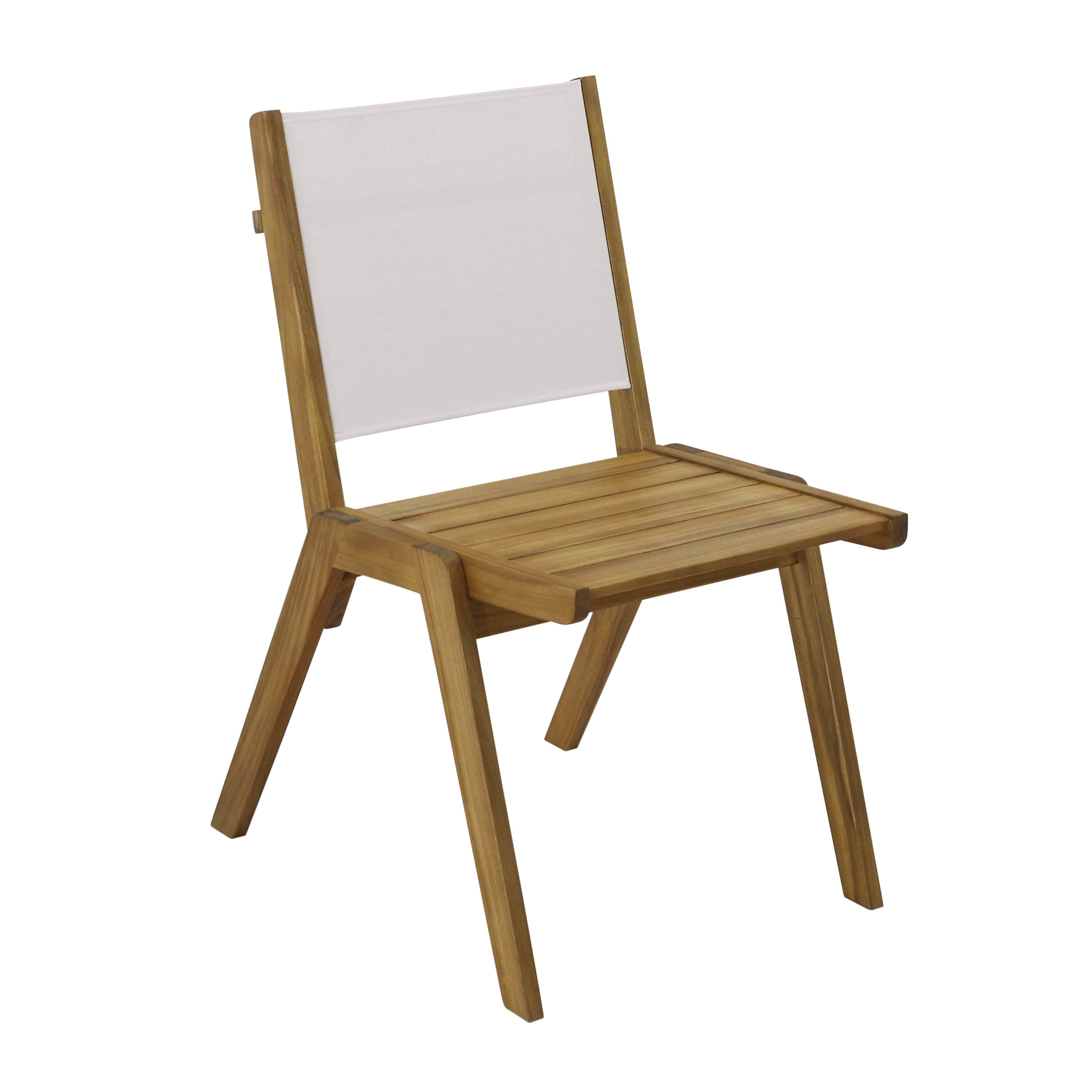 Oviala - Table de jardin carrée et 2 chaises en bois écru Uzes - Oviala - Image 4