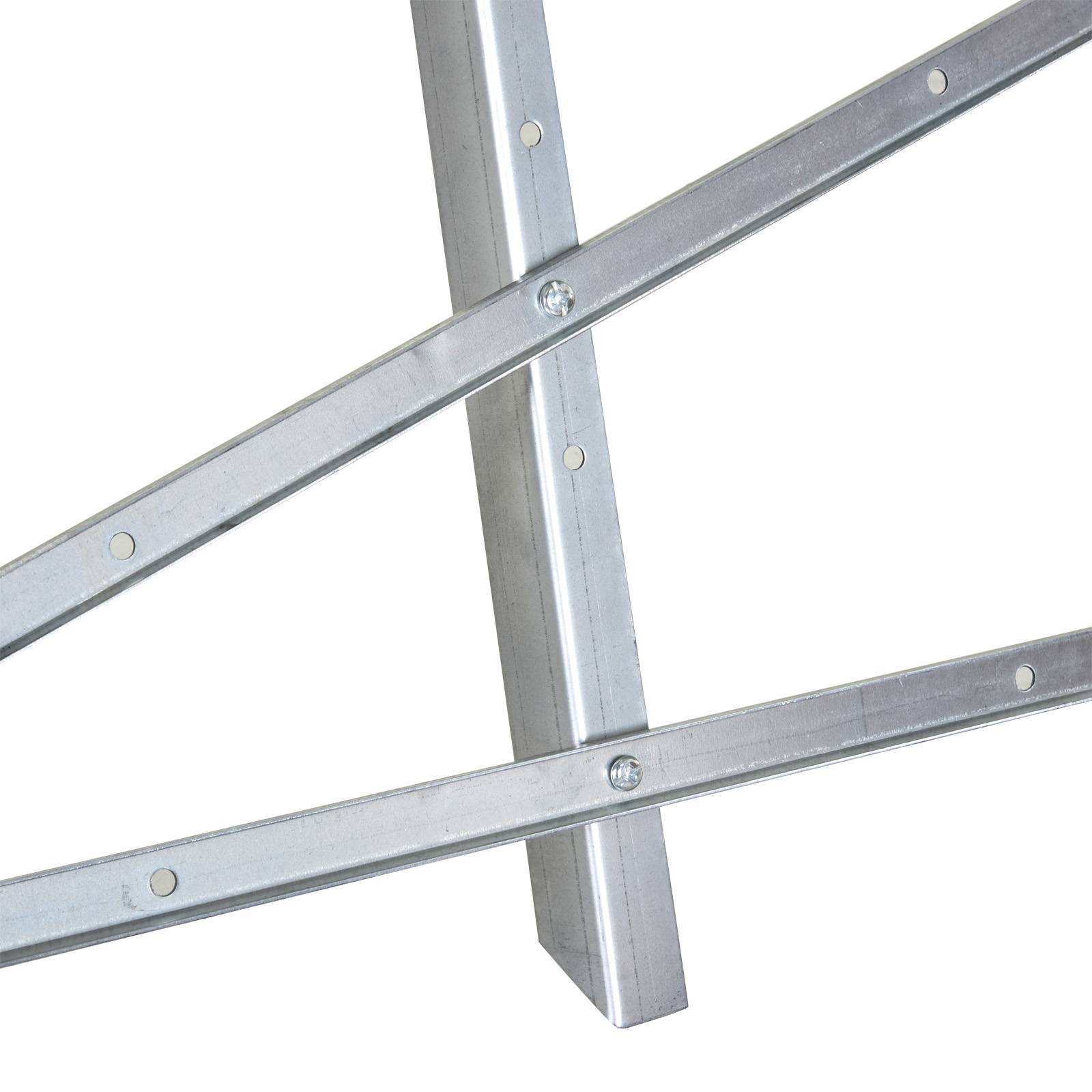 ComfortXL - Chevalet de sciage pliant en métal argenté 83 x 83 x 79 cm pour couper du bois avec supports crantés antiglisse - Image 9