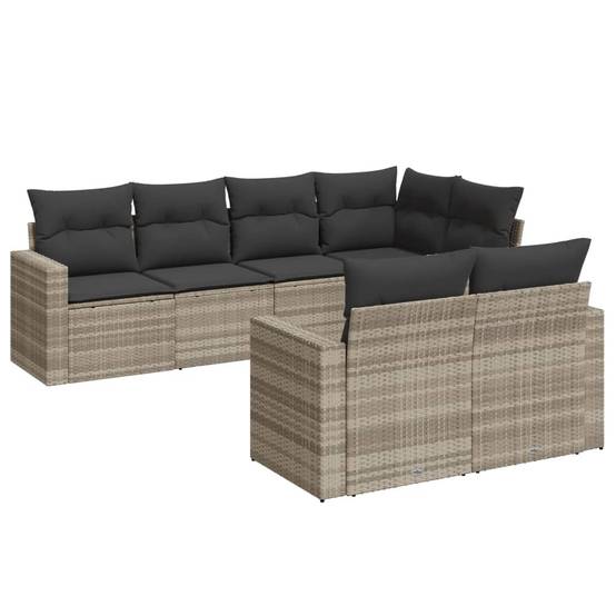 ComfortXL - Salon de jardin bas 7 pièces Résine Tressée Gris Clair avec Coffres de Rangement – ComfortXL Outdoor Living - Image 2