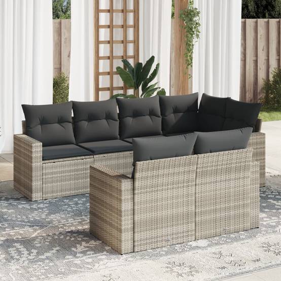 ComfortXL - Salon de jardin bas 7 pièces Résine Tressée Gris Clair avec Coffres de Rangement – ComfortXL Outdoor Living - Image 1