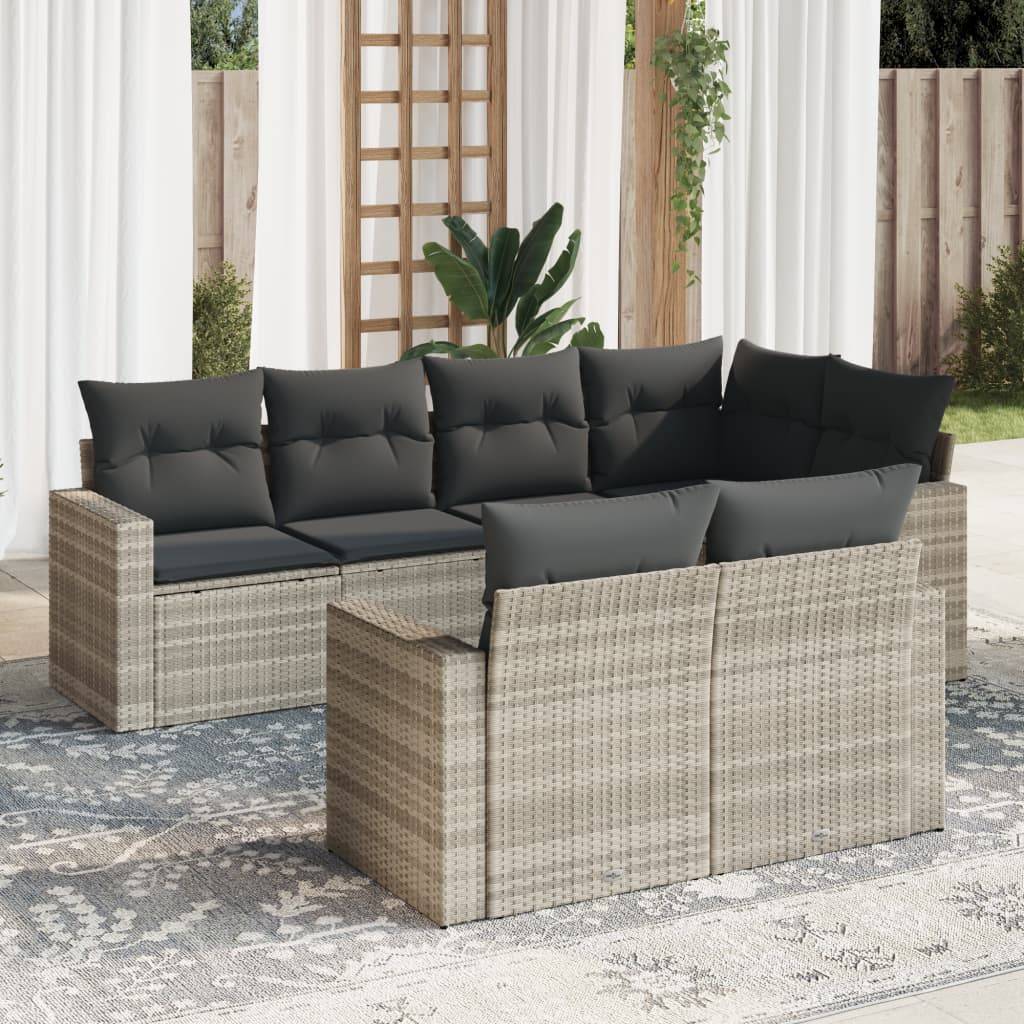ComfortXL - Salon de jardin bas 7 pièces Résine Tressée Gris Clair avec Coffres de Rangement – ComfortXL Outdoor Living - Image 1