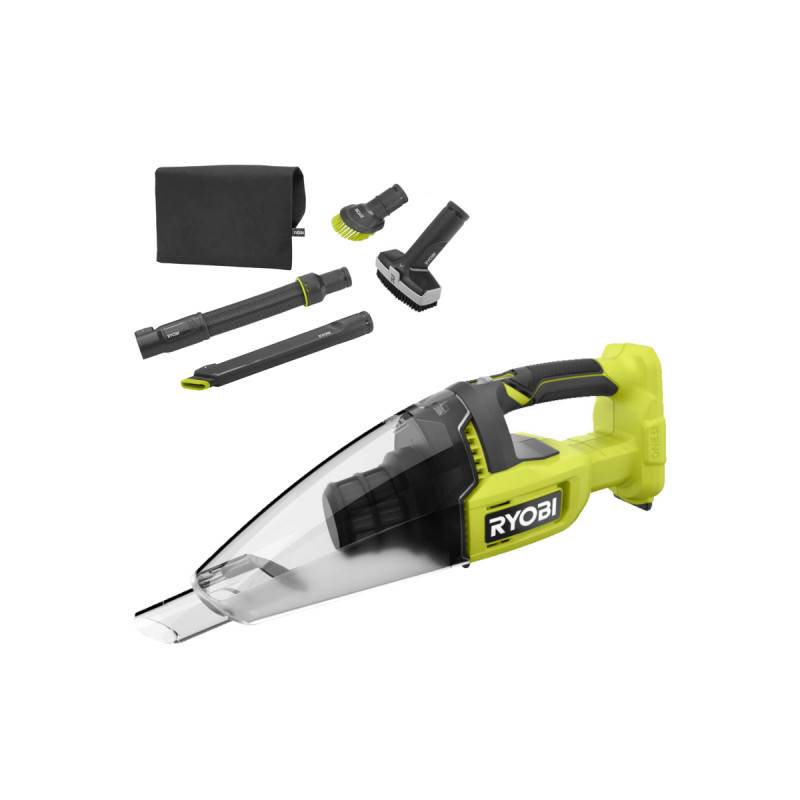 Ryobi - Pack RYOBI - Aspirateur à main RHV18-0 - 18V One+ - 600ml - Sans batterie ni chargeur - Kit 6 accessoires RAKVA04 pour nettoyage automobile
