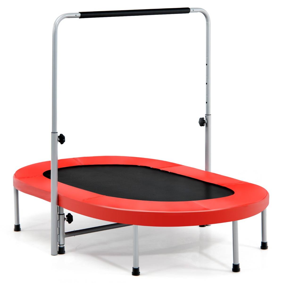 Maison Chic - Trampoline Pliable pour 2 Enfants Intérieur/Extérieur avec Main Courante Ajustable Coussin Tapis de Saut Charge 150kg Rouge - Image 1