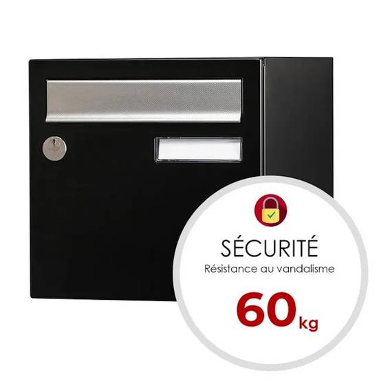 Boîte aux lettres - 1 porte extérieur - Allure - acier noir mat - Image 3
