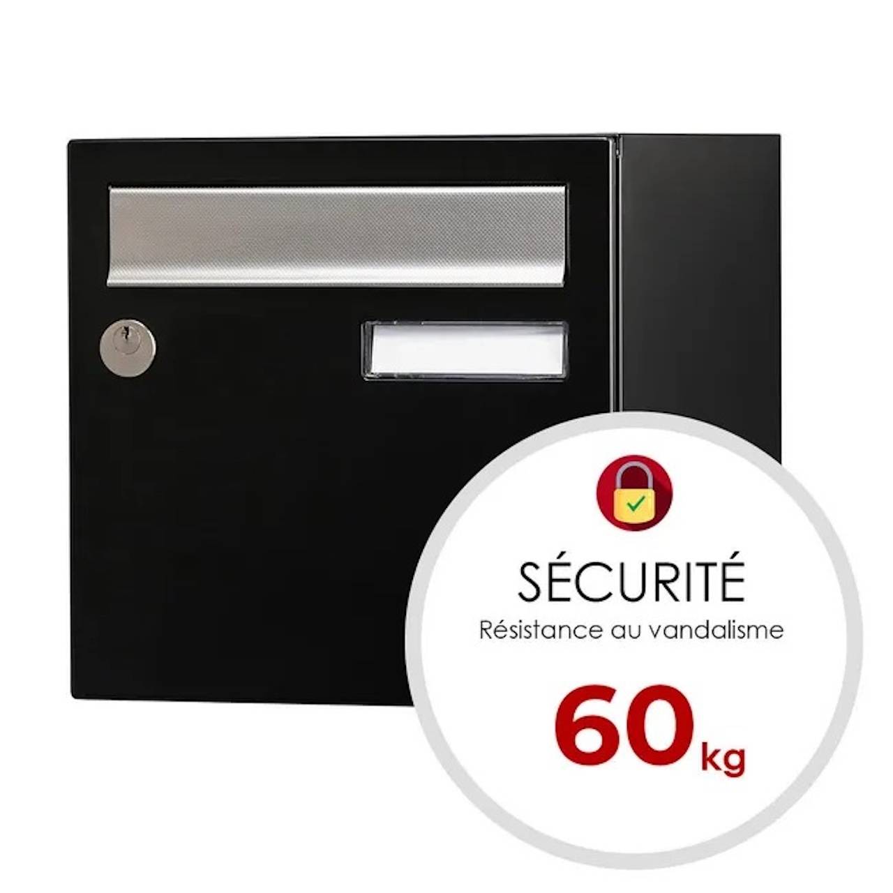 Boîte aux lettres - 1 porte extérieur - Allure - acier noir mat - Image 3