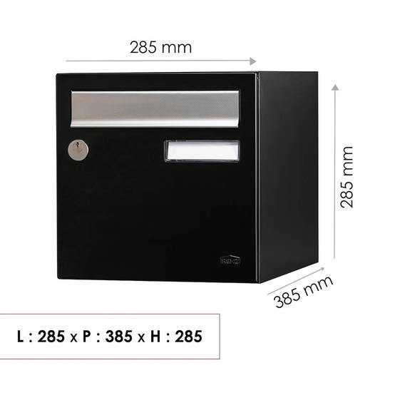 Boîte aux lettres - 1 porte extérieur - Allure - acier noir mat - Image 2